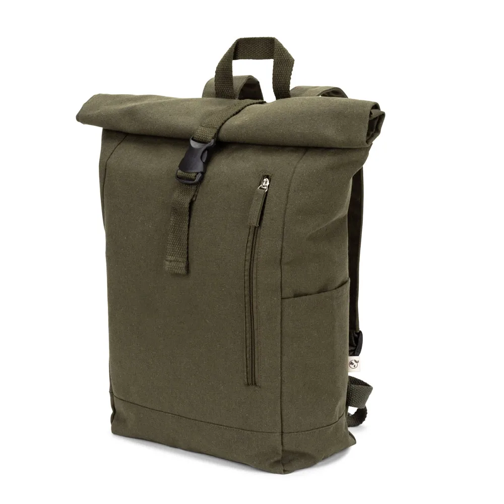 SAINT. Mochila  roll top  em algodão reciclado e poliéster reciclado (380 g/m²)
