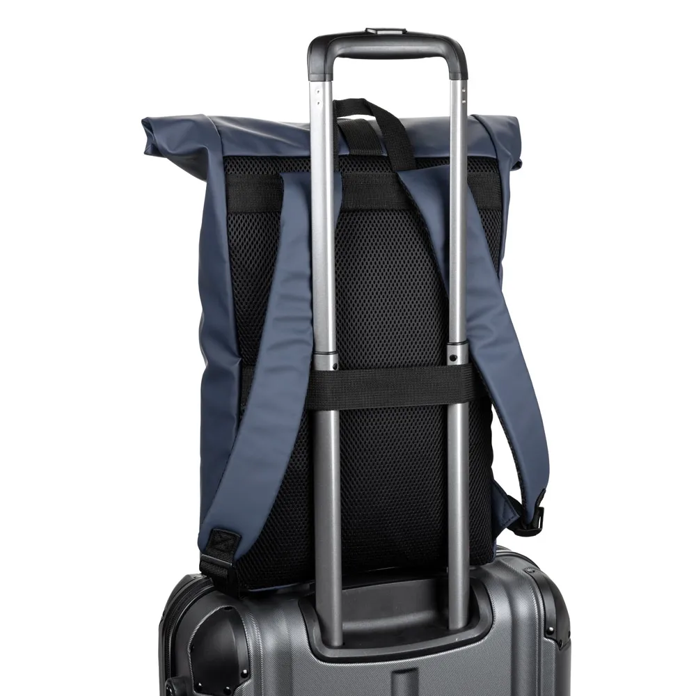 PORTLAND. Mochila  roll top  em PU com bolso para notebook (16 )