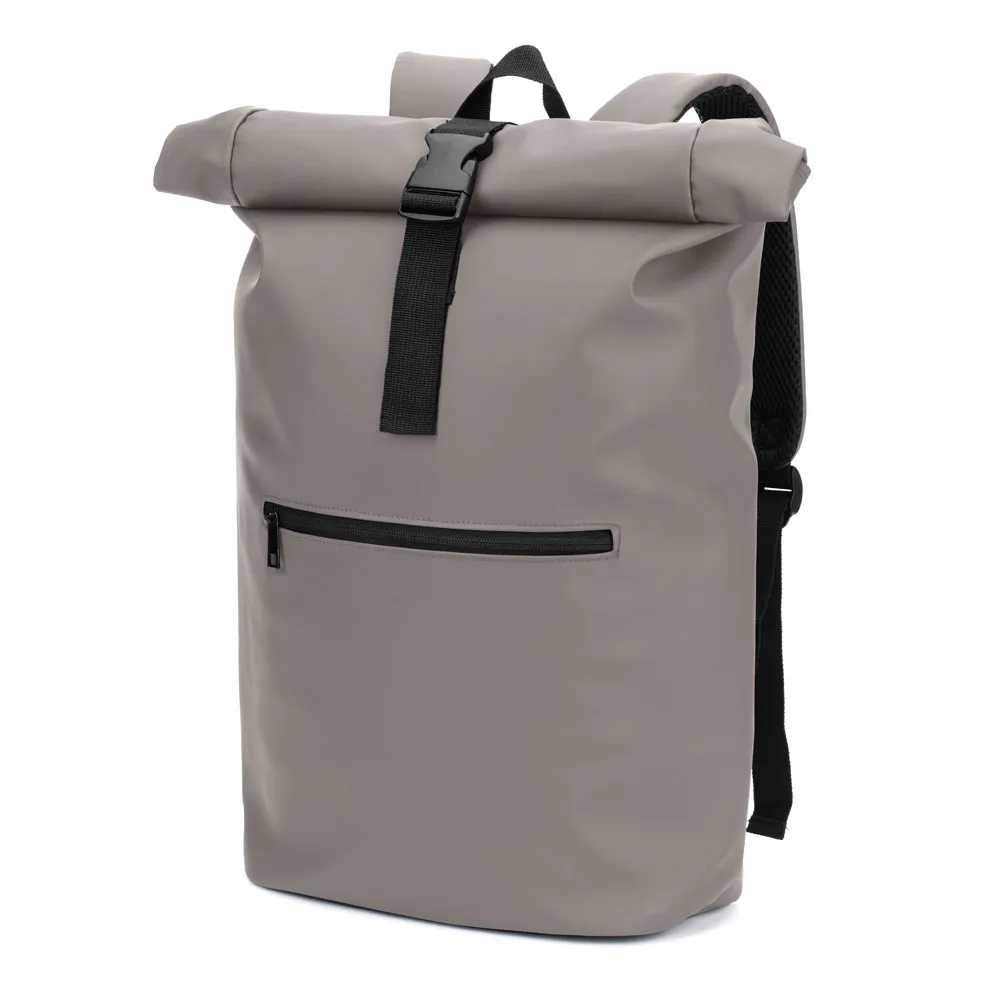 PORTLAND. Mochila  roll top  em PU com bolso para notebook (16 )