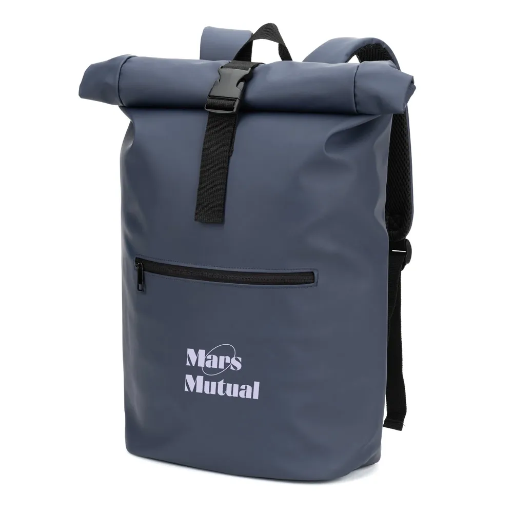 PORTLAND. Mochila  roll top  em PU com bolso para notebook (16 )