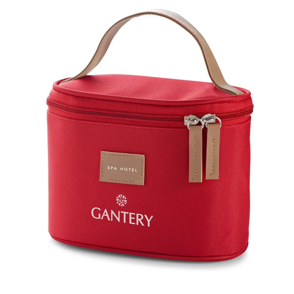 CROWE. Bolsa de cosméticos em microfibra com detalhe em c.sintético