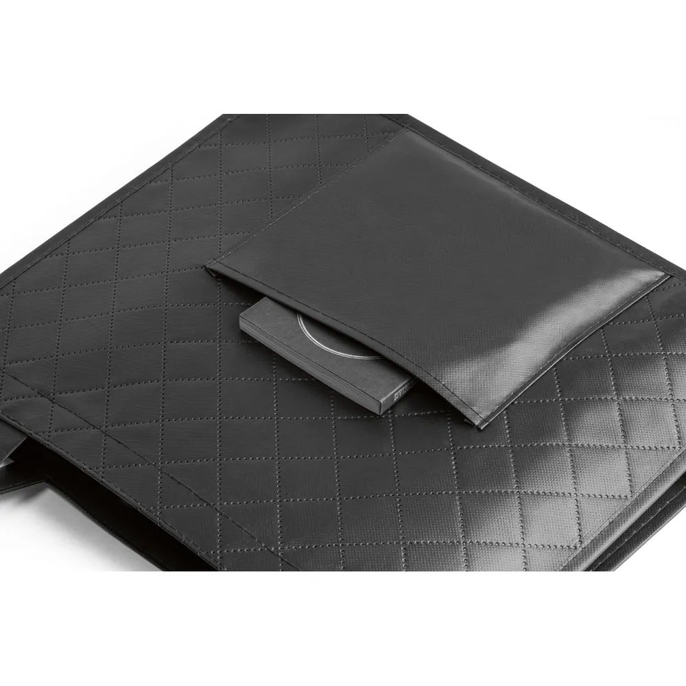 ARLETA. Sacola em non-woven laminado (110 g/m²) com bolso frontal