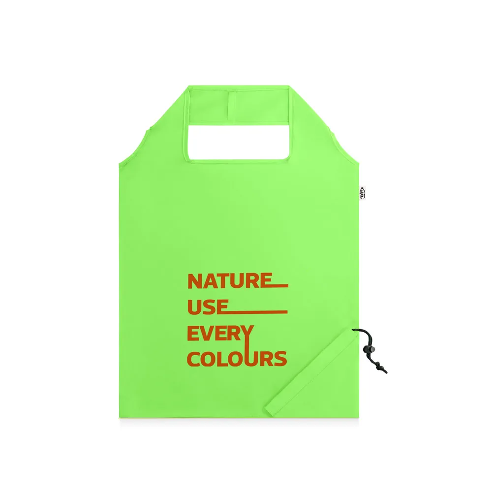 BEIRA. Sacola dobrável em poliéster reciclado 190T com alças