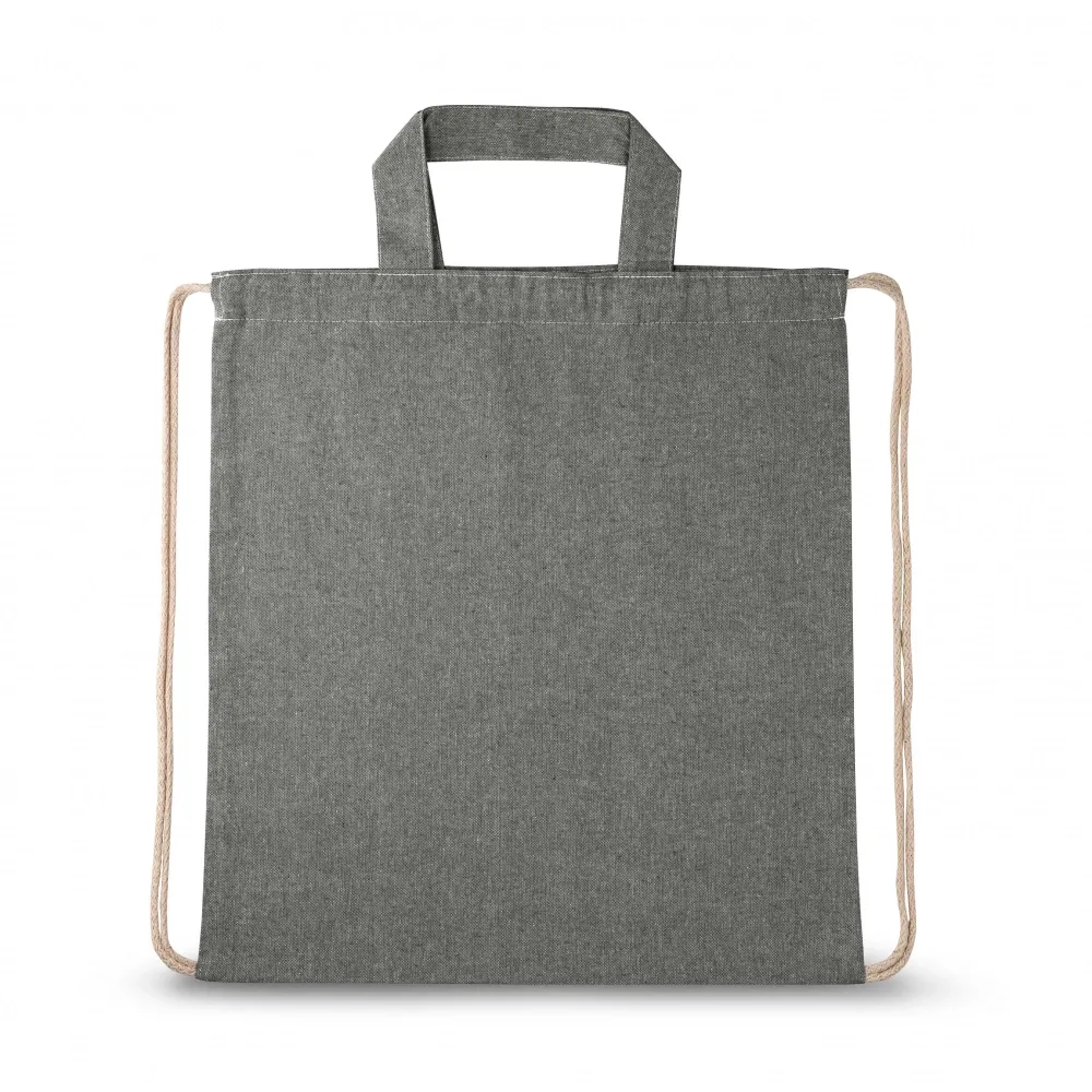 RISSANI. Sacola tipo mochila em 70% algodão reciclado e 30% poliéster reciclado (140g/m²) sem tingimento