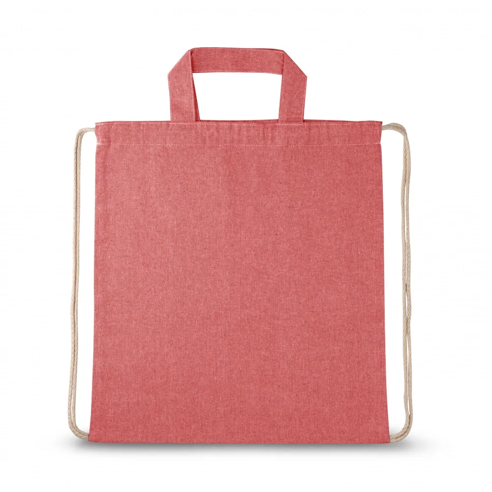 RISSANI. Sacola tipo mochila em 70% algodão reciclado e 30% poliéster reciclado (140g/m²) sem tingimento