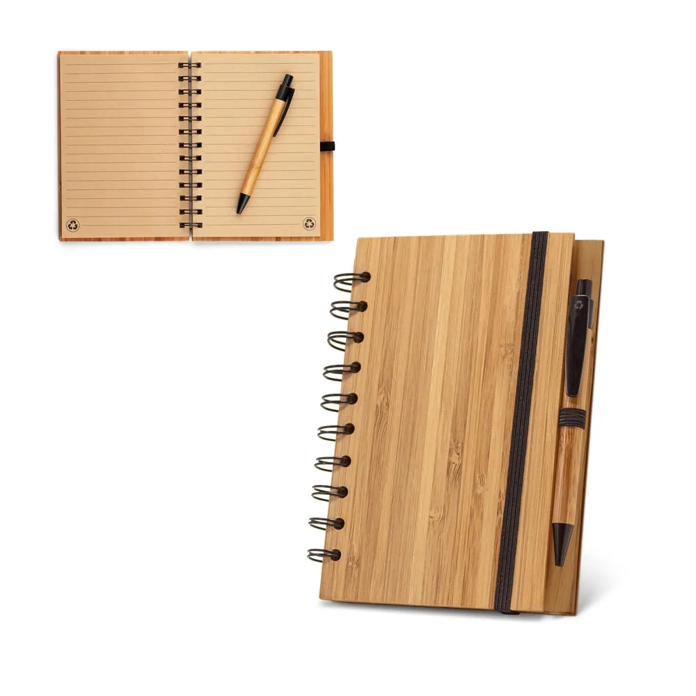 DICKENS A5. Caderno A5 em bambu com páginas pautadas recicladas-93485
