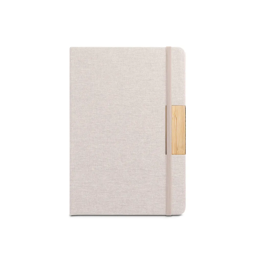 MÁRQUEZ. Caderno A5 de capa dura em tecido PET 100% reciclado com 160 páginas pautadas