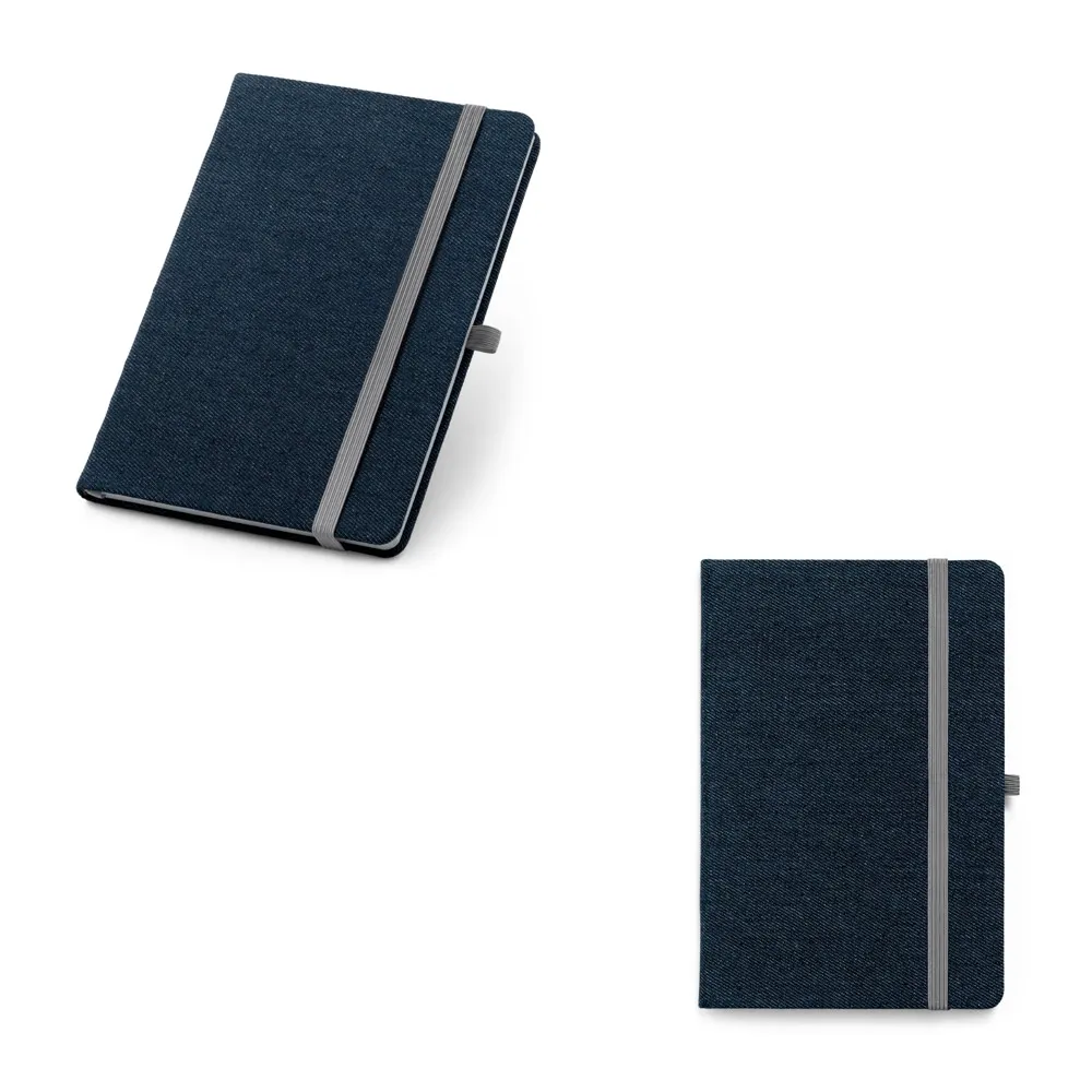 DENIM. Caderno A5 em tecido tipo jeans com páginas pautadas-93594