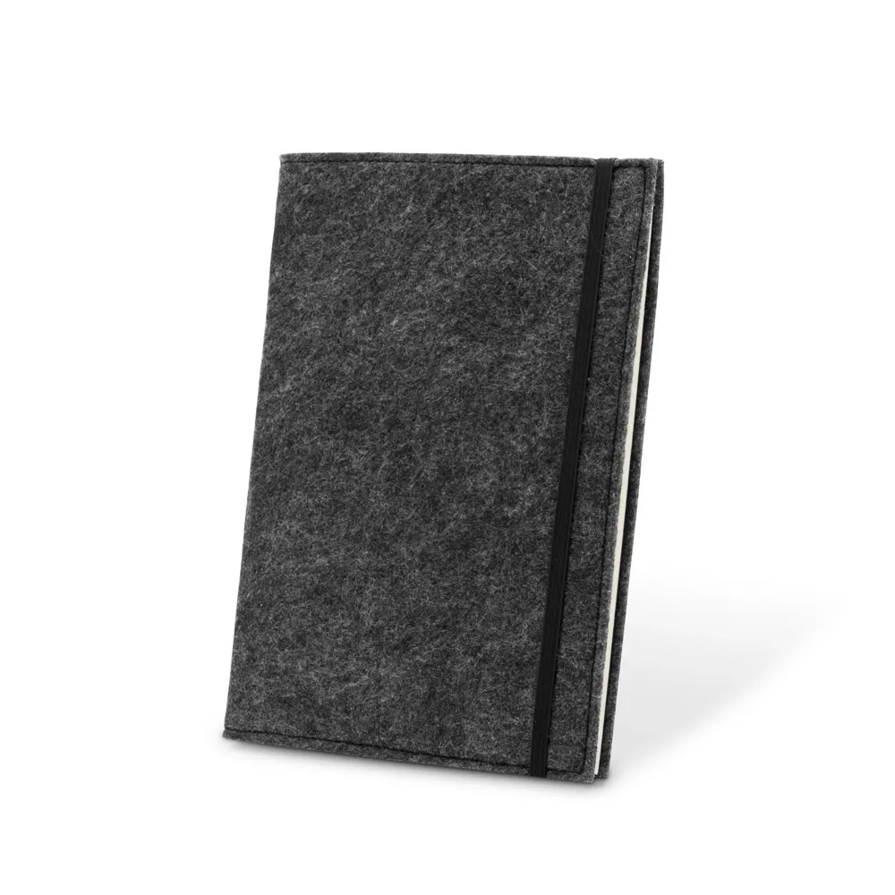 BALDWIN. Caderno A5 com capa em feltro 100% reciclado, com 160 páginas pautadas recicladas