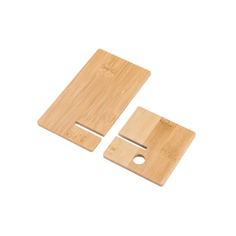 GALEN. Suporte para celular em bambu, desmontável em duas partes