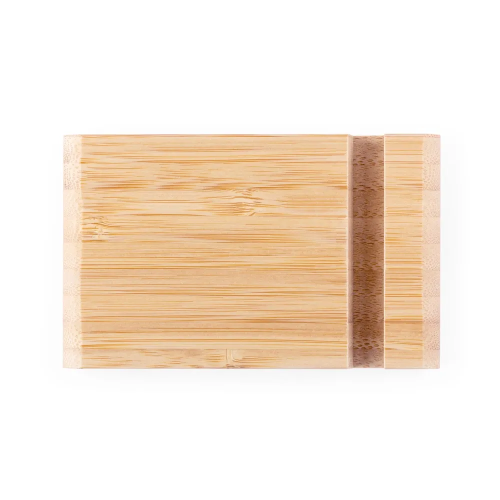 HABER. Suporte para celular em bambu com duas canaletas de tamanhos diferentes
