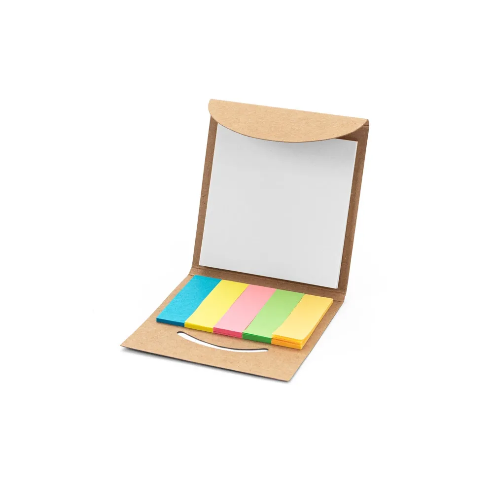 AINSLEY. Conjunto para escritório, em papel 100% reciclado, com 6 blocos adesivados