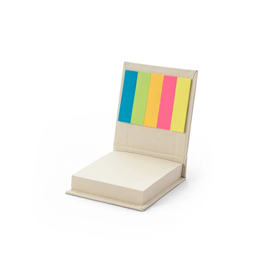 KAIRON. Conjunto 2 em 1 para escritório, em papel 100% reciclado, com 6 blocos adesivados