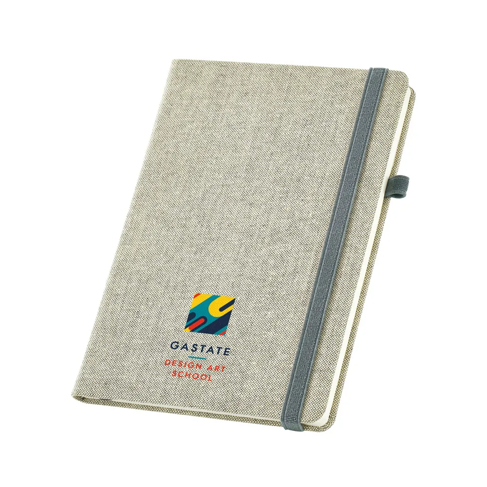 CARREY. Caderno A5 em canvas (poliéster) com páginas lisas