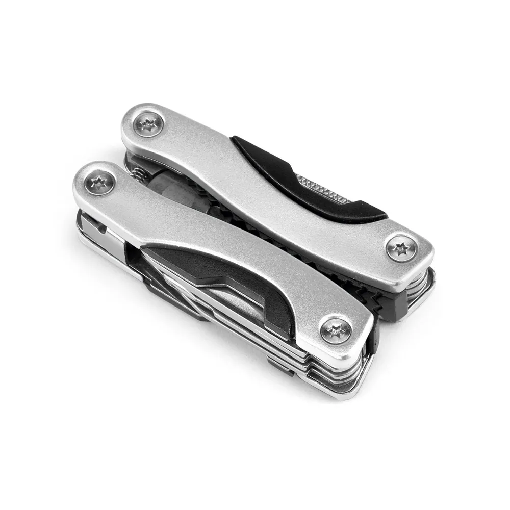 DUNITO. Mini alicate multifunções em aço inox e alumínio com 9 funções