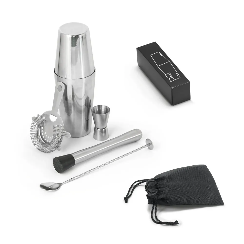 BRAMBLE. Set de coquetel com 6 peças em aço inox-94043