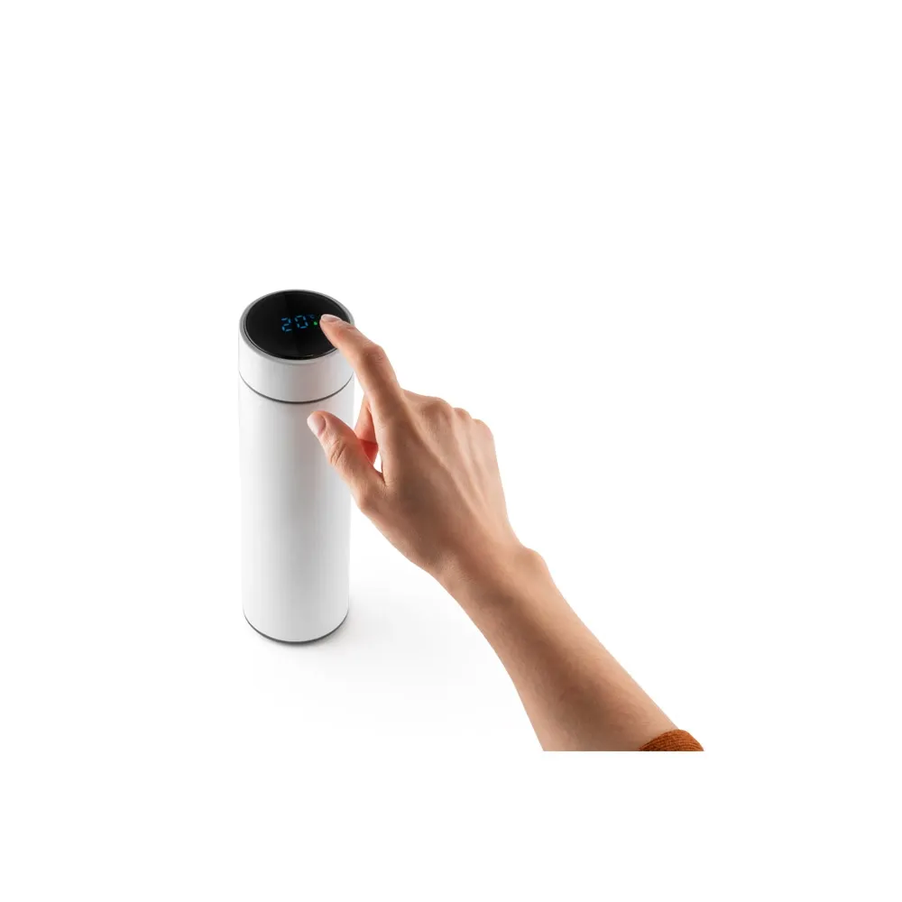 ROSSI. Garrafa em aço inox de parede dupla térmica, isolada a vácuo 450 mL