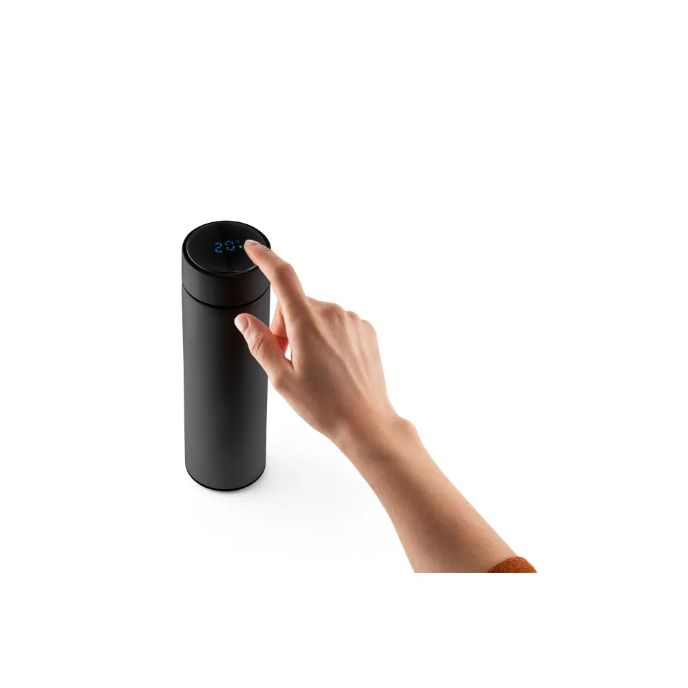 ROSSI. Garrafa em aço inox de parede dupla térmica, isolada a vácuo 450 mL