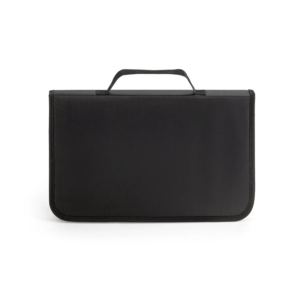 GARLIC KING. Kit churrasco em estojo de 210D e tábua em bambu com 5 utensílios em aço inox e madeira de Seringueira