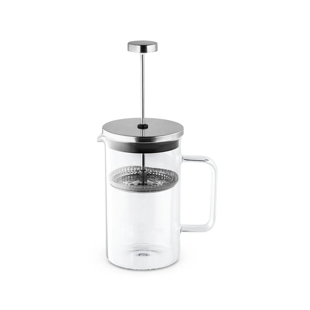 JENSON. Cafeteira em vidro borossilicato com tampa em aço inox 600 mL