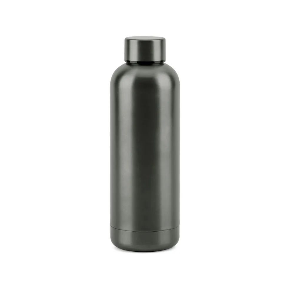 ODIN METTALIC. Garrafa em aço inox 90% reciclado de parede dupla térmica, isolada a vácuo 550 mL