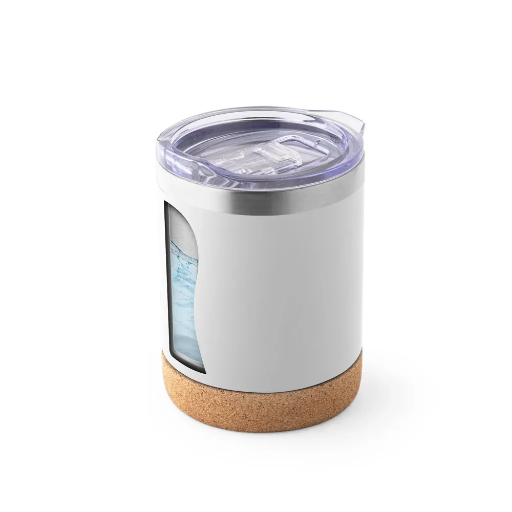 SOLBERG TUMBLER. Copo de viagem em aço inox térmico, com parede dupla isolada a vácuo 400 mL