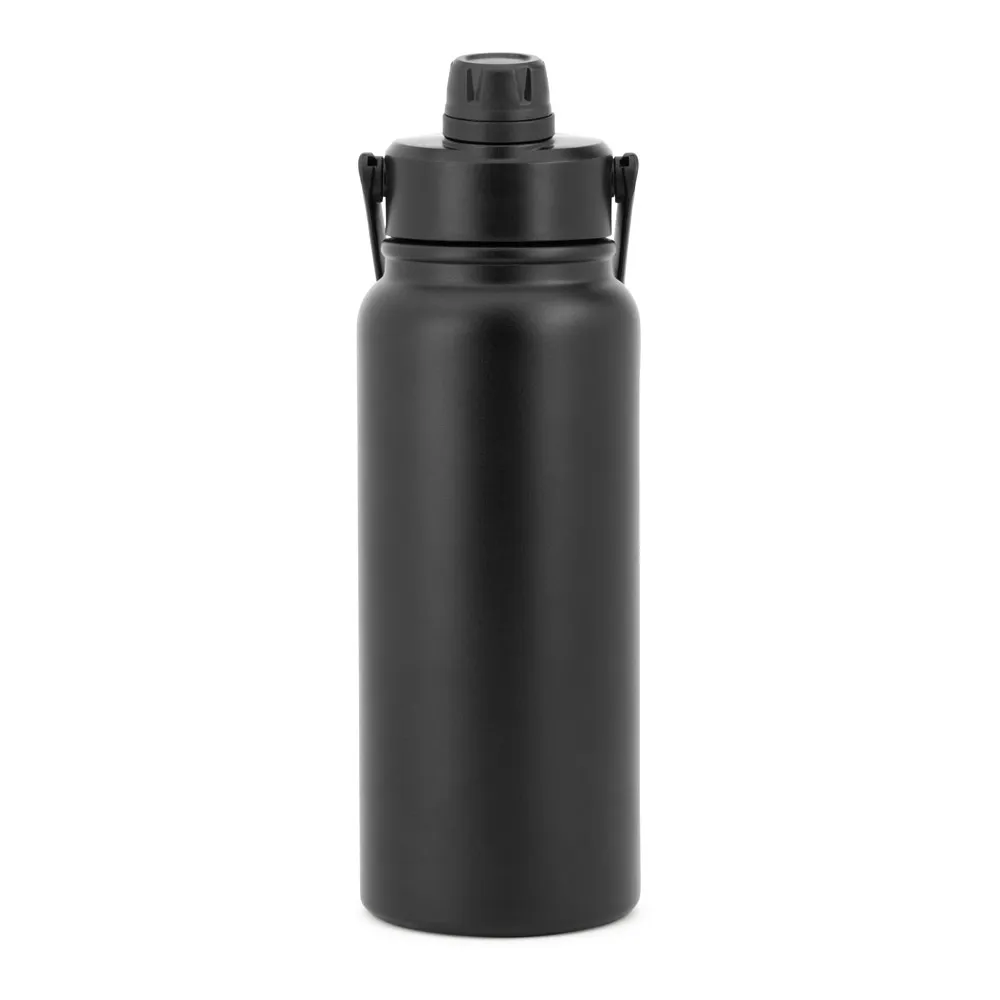ALCARAZ. Garrafa em aço inox 90% reciclado, com parede dupla isolada a vácuo (830 mL)