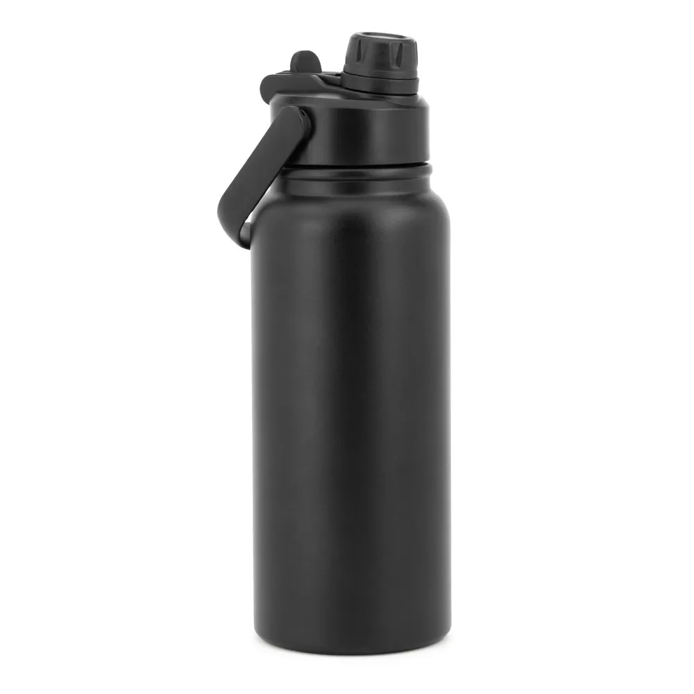 ALCARAZ. Garrafa em aço inox 90% reciclado, com parede dupla isolada a vácuo (830 mL)