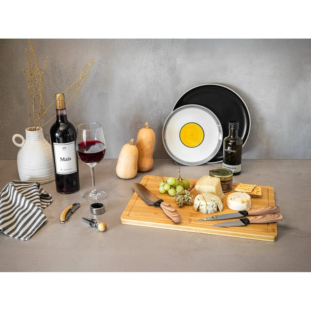 BAHARAT. Conjunto de 3 facas de cozinha com lâmina em aço inox e cabo ergonómico