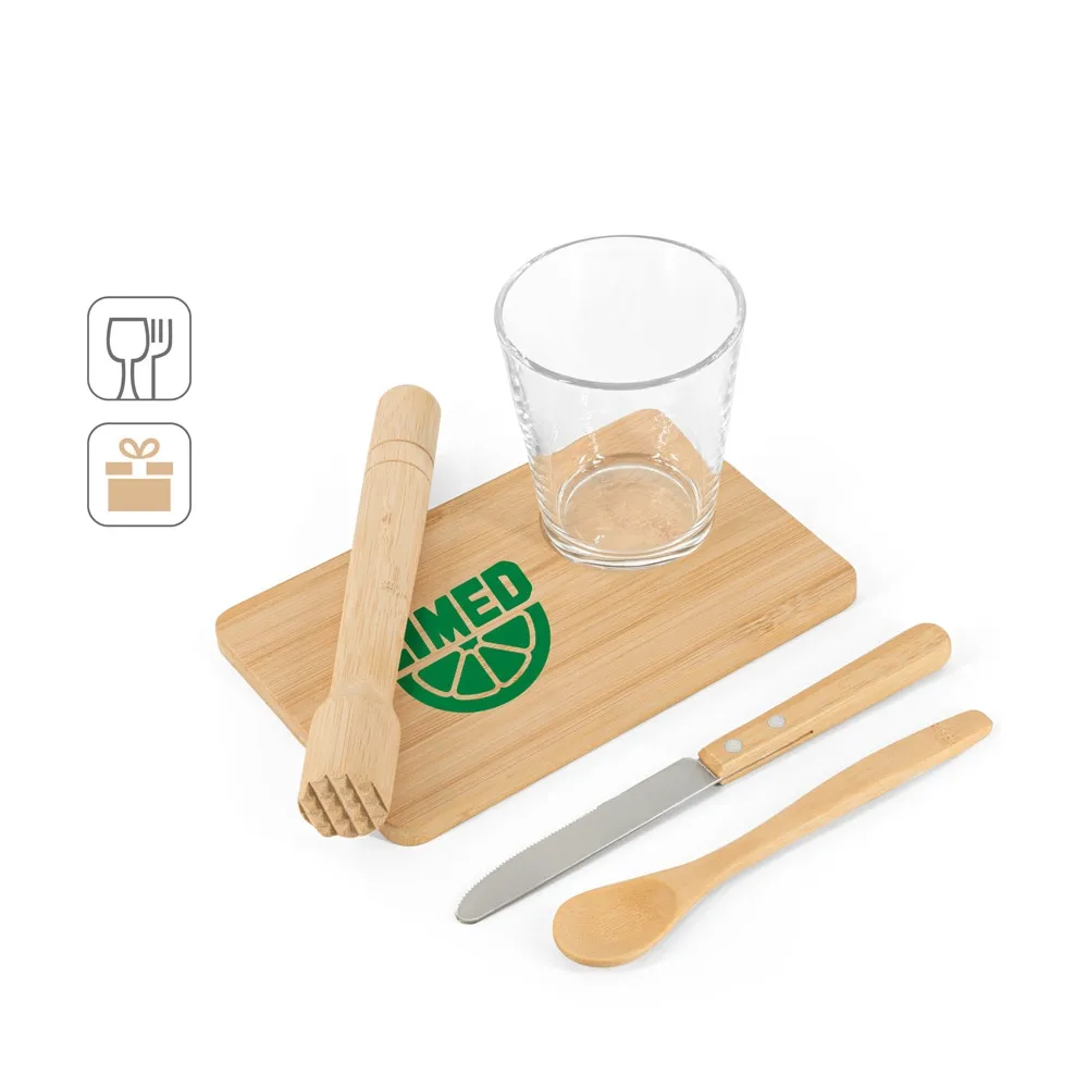KRATENA. Kit para caipirinha com 5 peças em bambu-94435