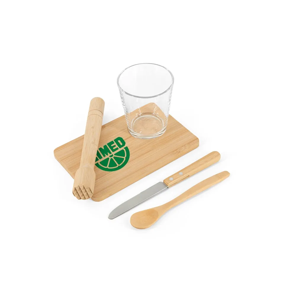 KRATENA. Kit para caipirinha com 5 peças em bambu