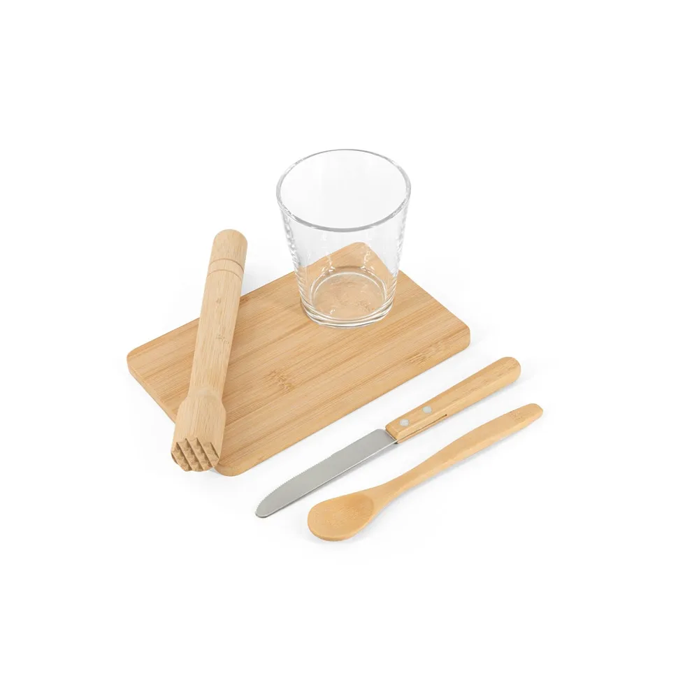 KRATENA. Kit para caipirinha com 5 peças em bambu