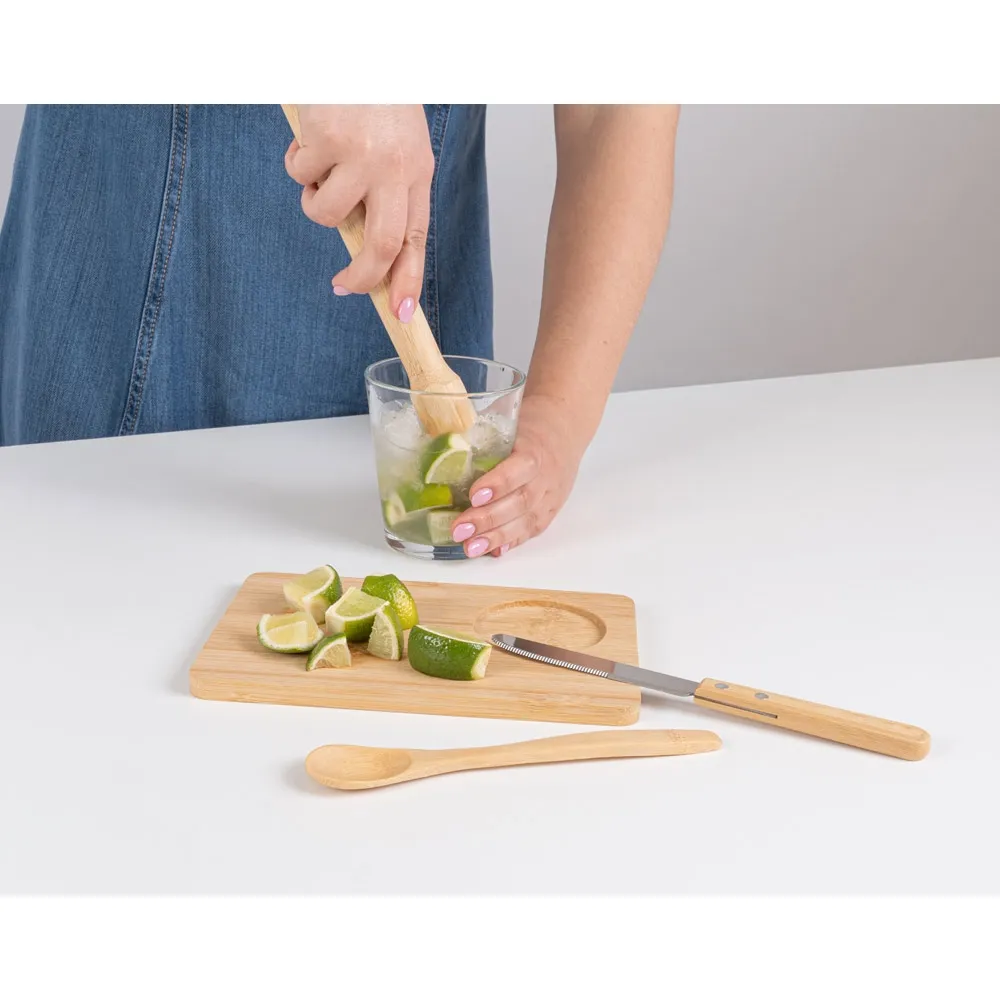 KRATENA. Kit para caipirinha com 5 peças em bambu