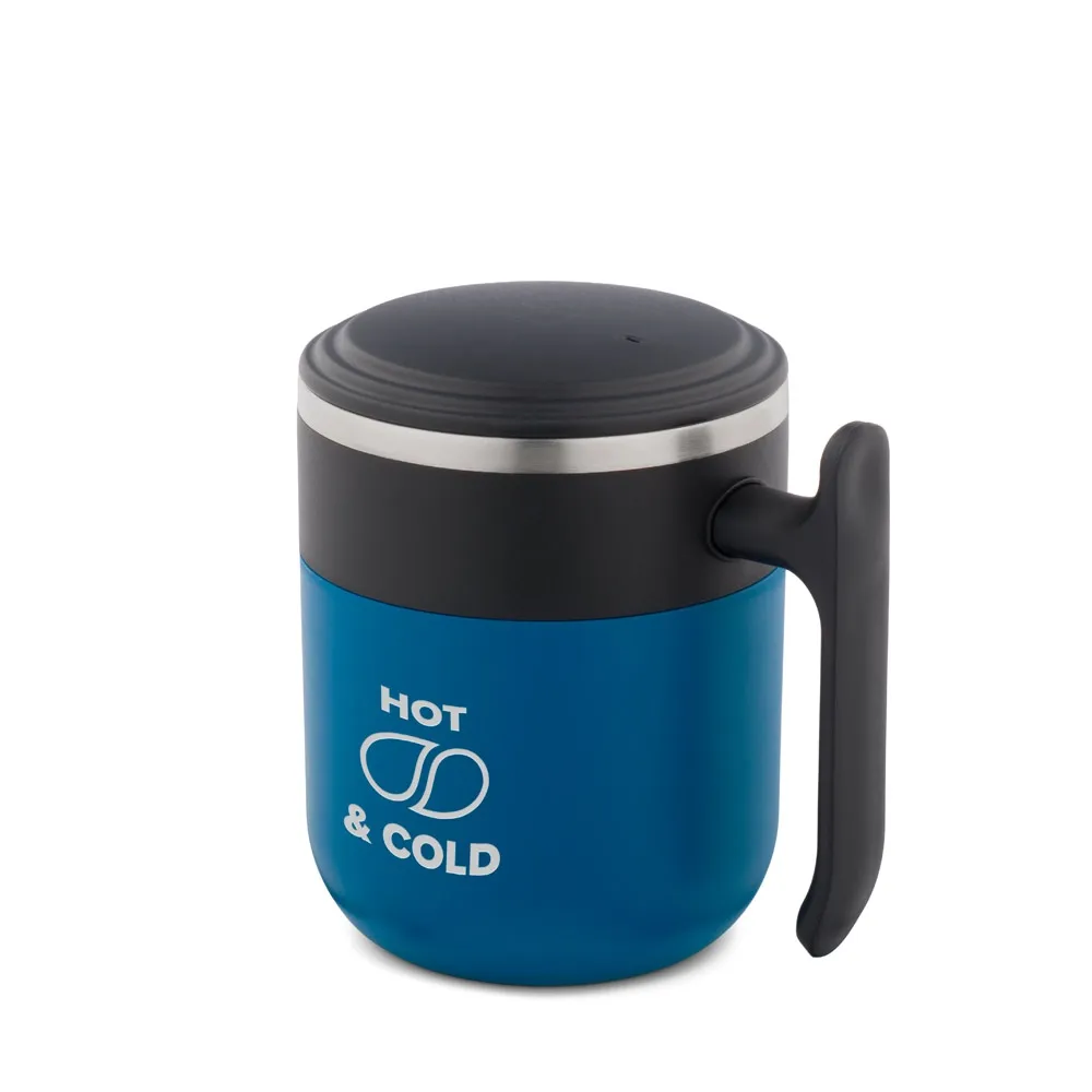 MALDINI. Caneca de viagem com parede interior em aço inox e acabamento mate 400 mL