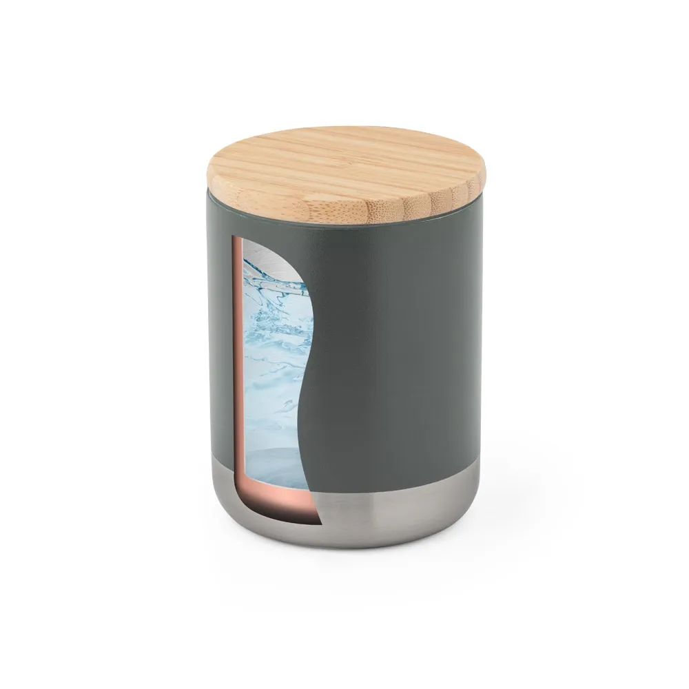 NORRE TUMBLER. Copo de viagem em aço inox, térmico com parede dupla isolada a vácuo 370 mL