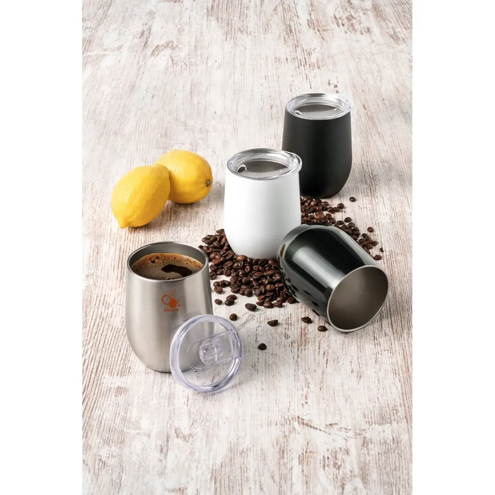 RONDE. Copo térmico de viagem em aço inox 400 mL