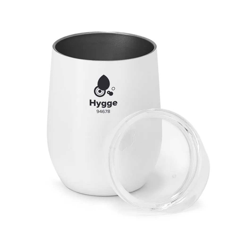 HYGGE. Copo de viagem em aço inox, térmico com parede dupla isolada a vácuo e acabamento mate 400 mL