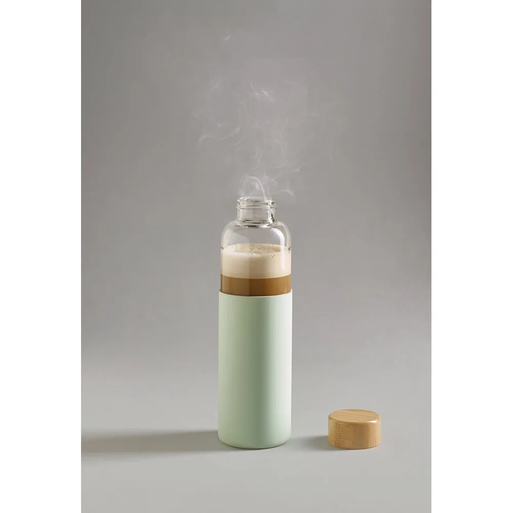 DAKAR. Squeeze em vidro borossilicato com tampa em bambu 600 mL