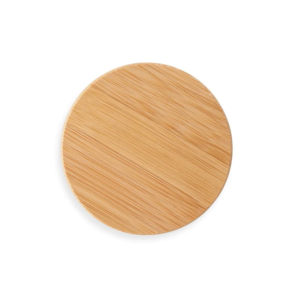 ECUADOR L. Copo em vidro isotérmico (borossilicato), térmico com parede dupla isolada a ar e tampa em bambu 350 mL