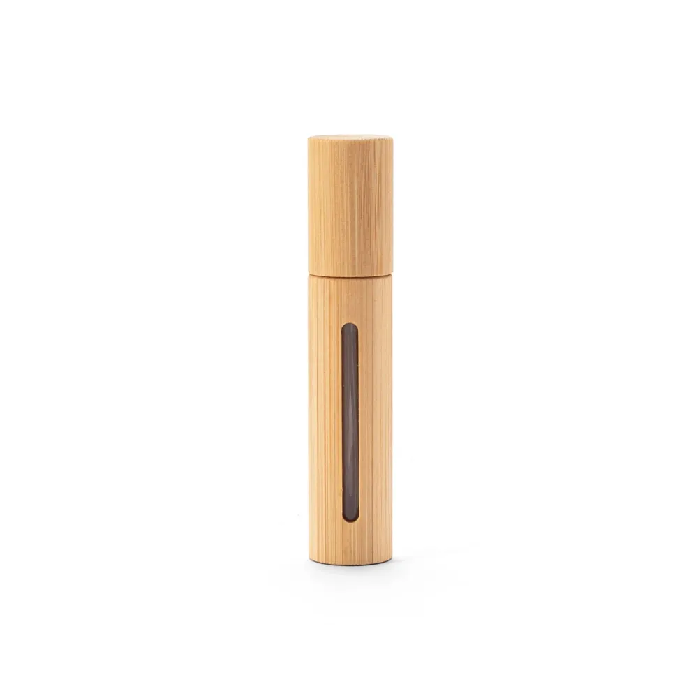 REESE. Borrifador de perfume recarregável, com invólucro em bambu natural