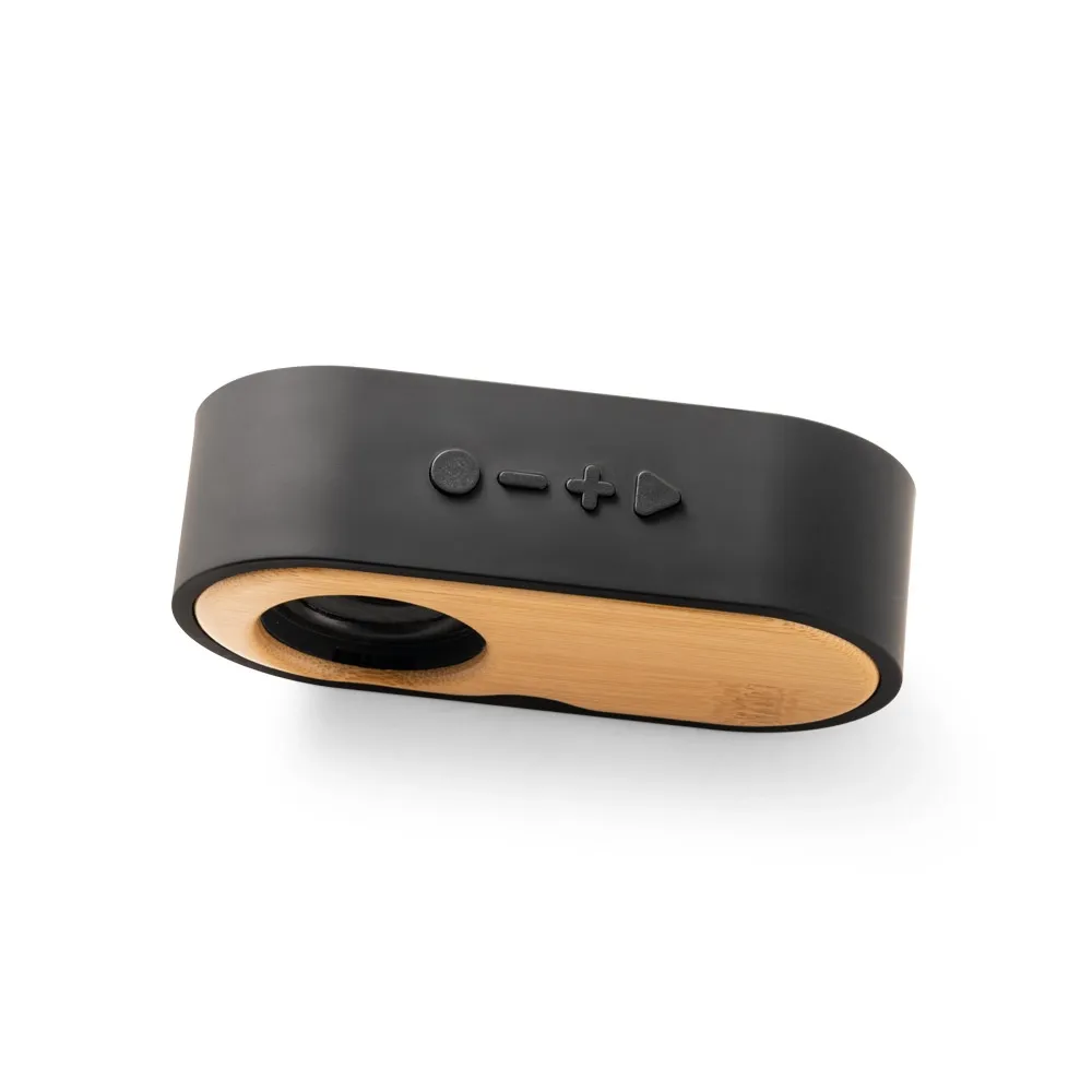 TILLY. Caixa de som portátil em bambu e ABS 100% reciclado com autonomia de 5h