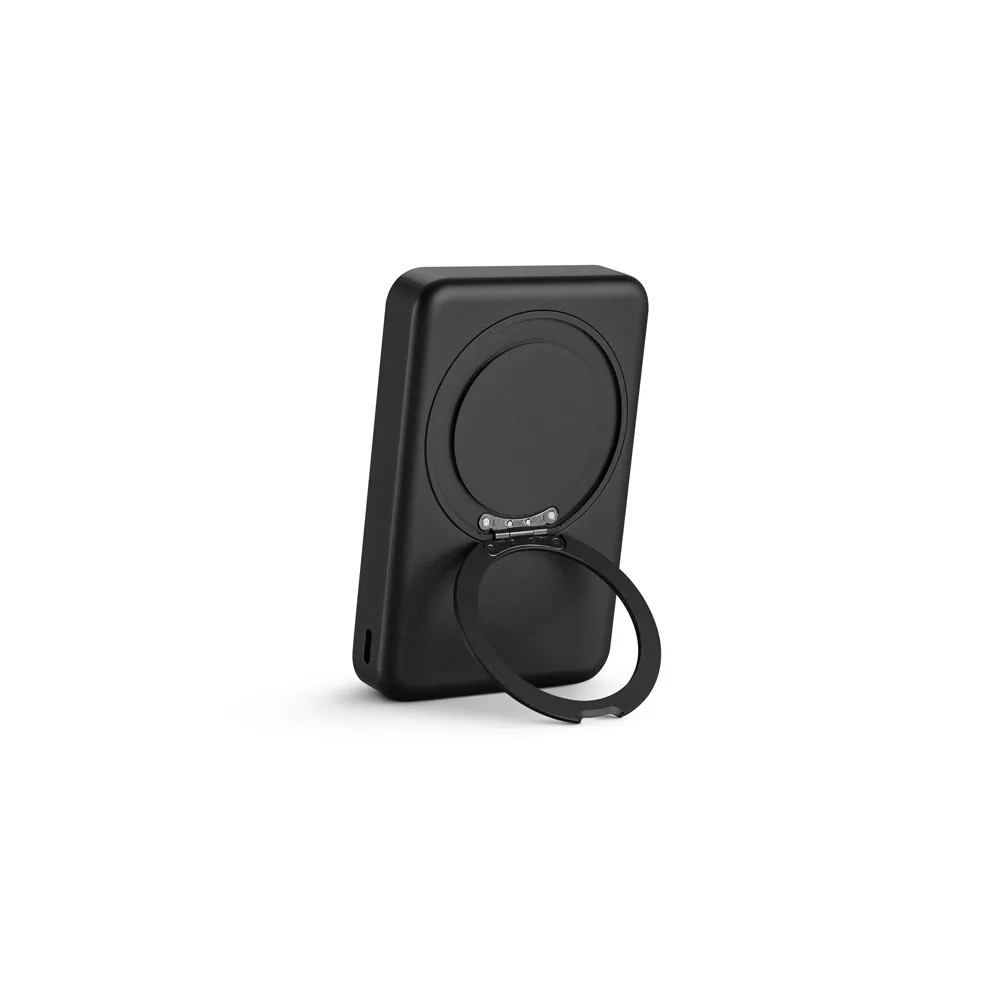 WARSHEL 10. Bateria portátil magnética em ABS 100% reciclado com suporte, carregador por indução (wireless) super-rápido 15W e capacidade de 10 000 mAh
