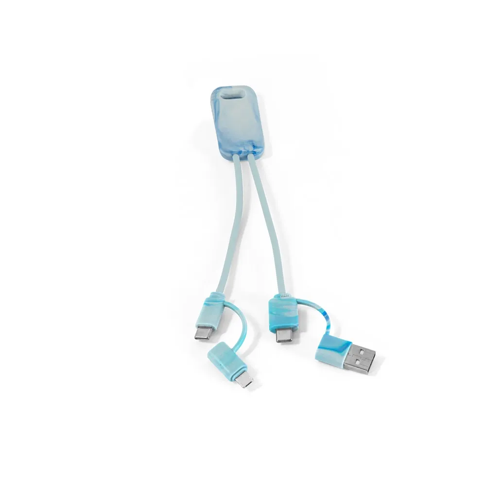 BERNERS. Cabo USB super-rápido 6 em 1 em PET 100% reciclado, permite a tranferência de dados