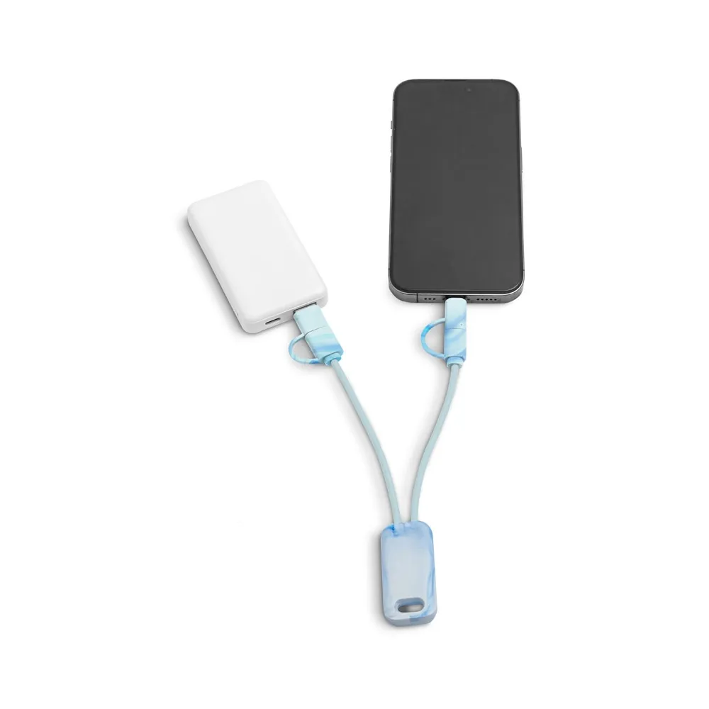 BERNERS. Cabo USB super-rápido 6 em 1 em PET 100% reciclado, permite a tranferência de dados