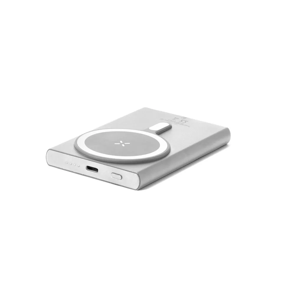 WRIGHT 5. Bateria portátil magnética com carregamento super-rápido em alumínio reciclado e ABS reciclado (5 000 mAh)
