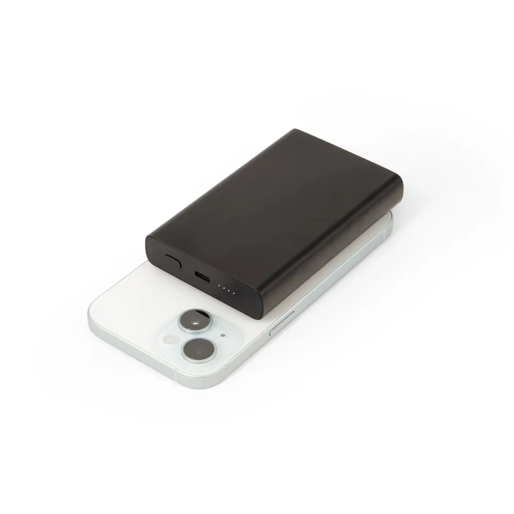 WRIGHT 10. Bateria portátil magnética com carregamento super-rápido em alumínio reciclado e ABS reciclado (10 000 mAh)