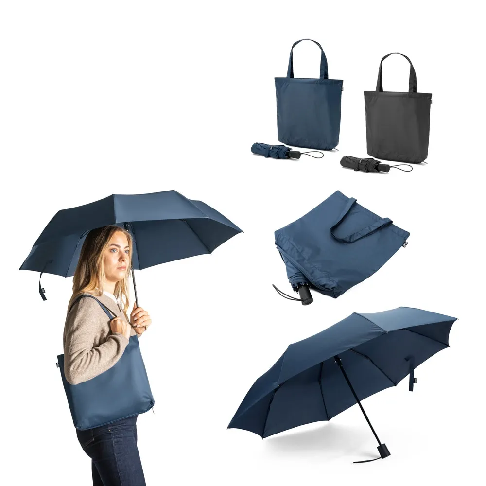 SKYLAR. Guarda-chuva 2 em 1 com sacola de compras em poliéster reciclado incluído-99094