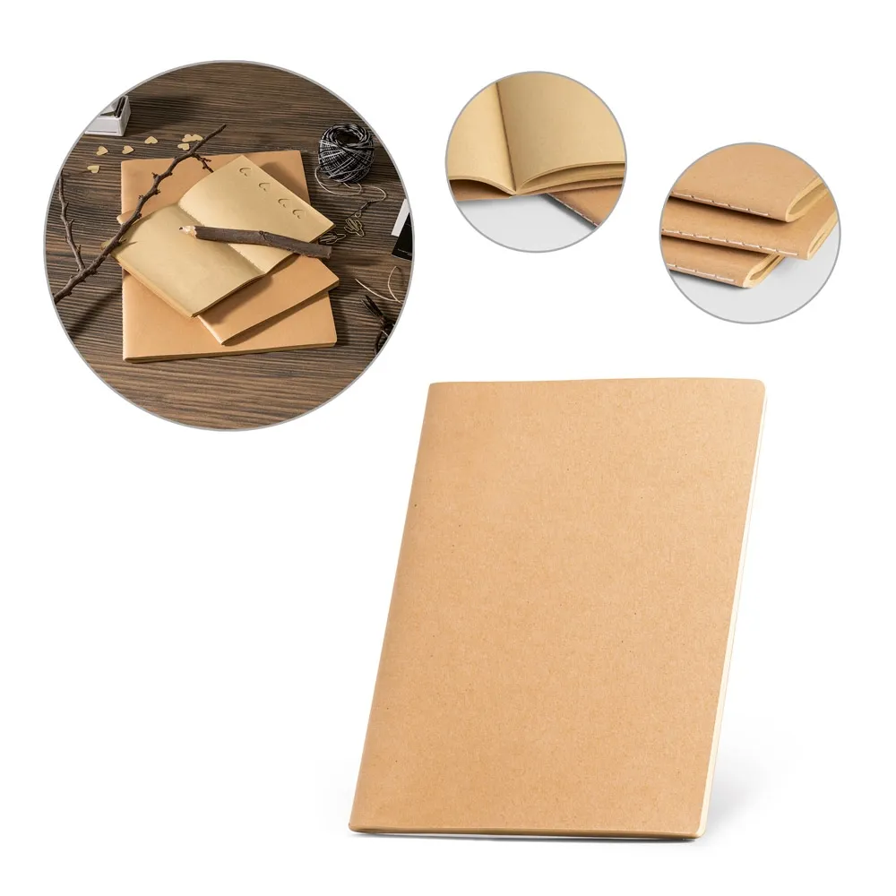 ALCOTT A4. Caderno A4 com capa em cartão (250 g/m²) com folhas lisas reciclada