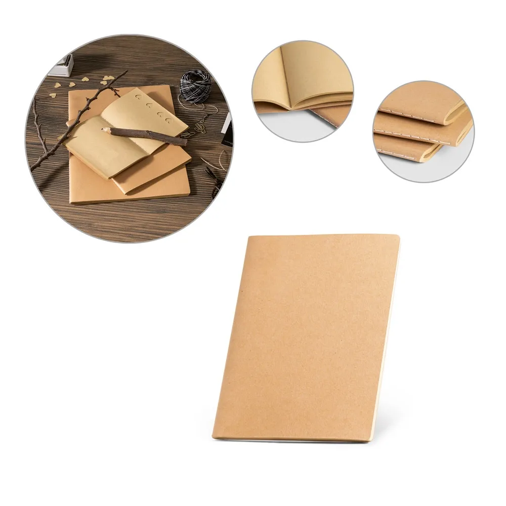 ALCOTT A5. Caderno A5 com capa em cartão (250 g/m²) com folhas lisas recicladas