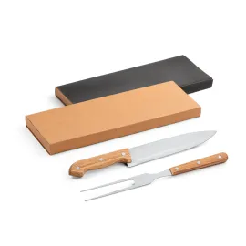 Imagem do produto ALIOLI. Kit churrasco em caixa kraft com 2 utensílios 3m aço inox e bambu